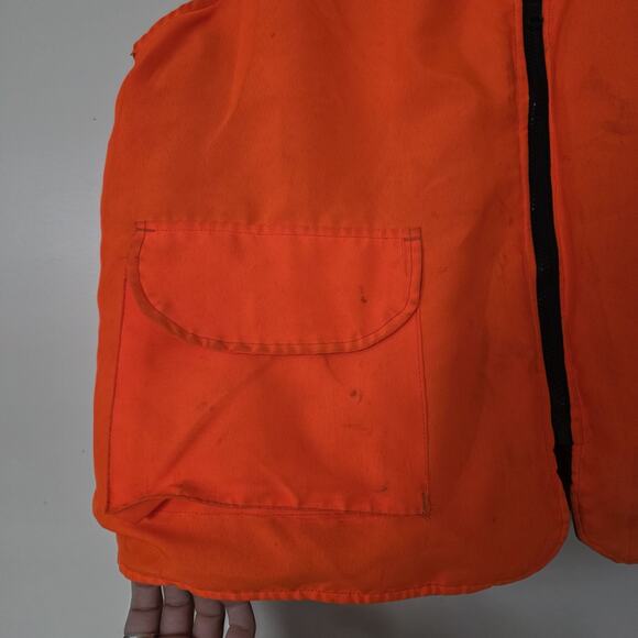 Keystone Light Real Tree Hunting Vest Mens XL Pockets Reversible Orange Beer 90s - Picture 9 of 13
